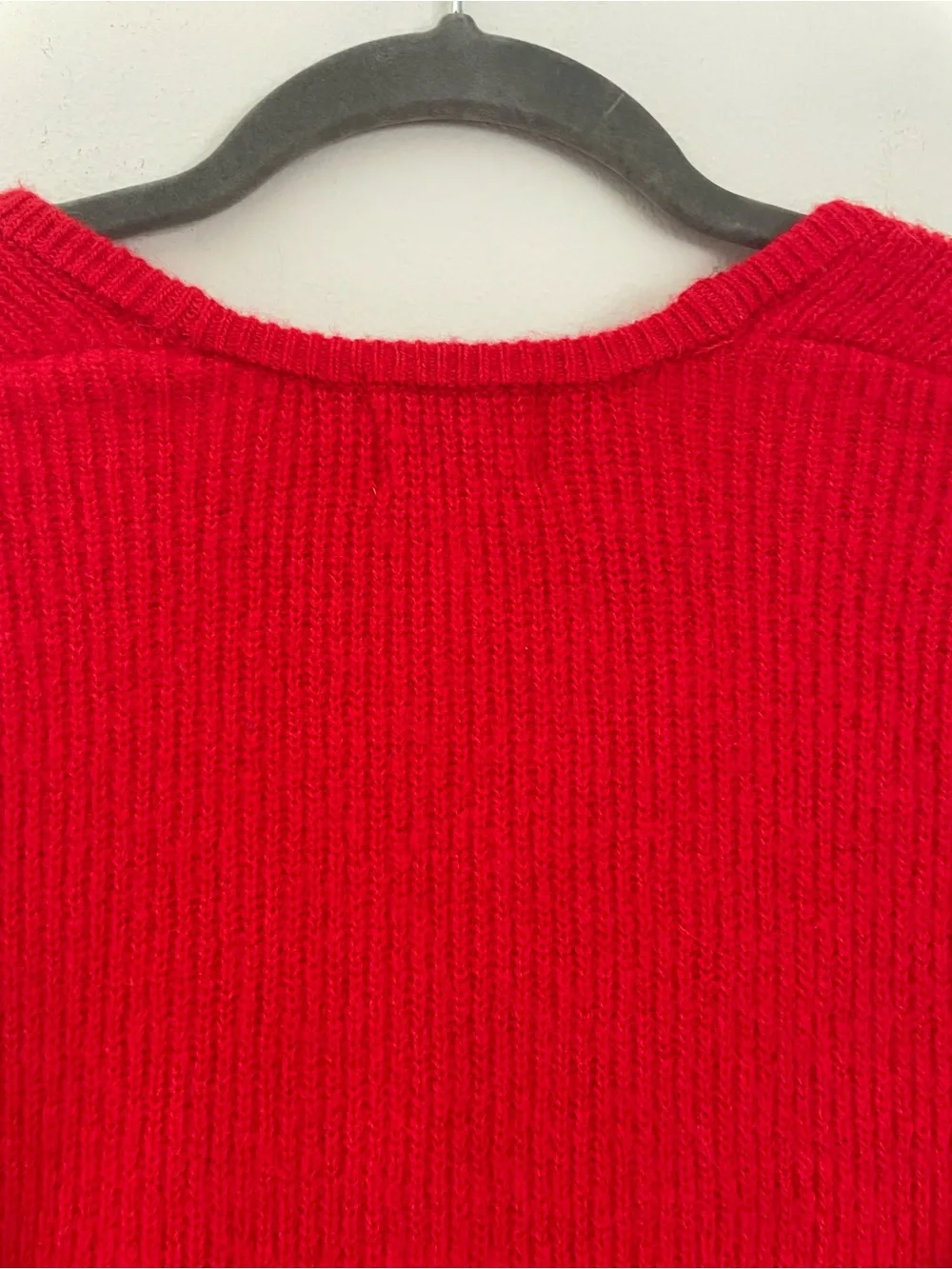 H&M Square Neck Rib Knit Long Sleeve Sweater in Red Size S EUC